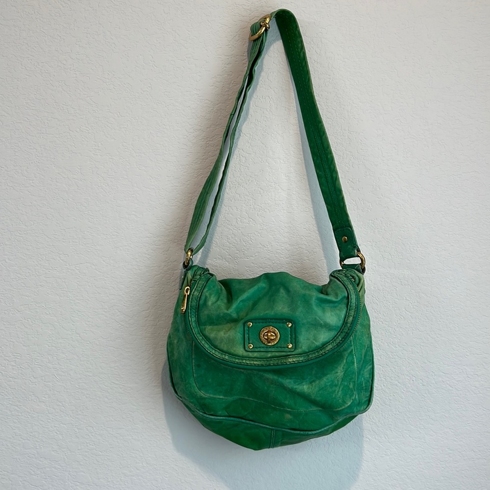 Genuine Marc Jacob’s green leather crossbody bag.